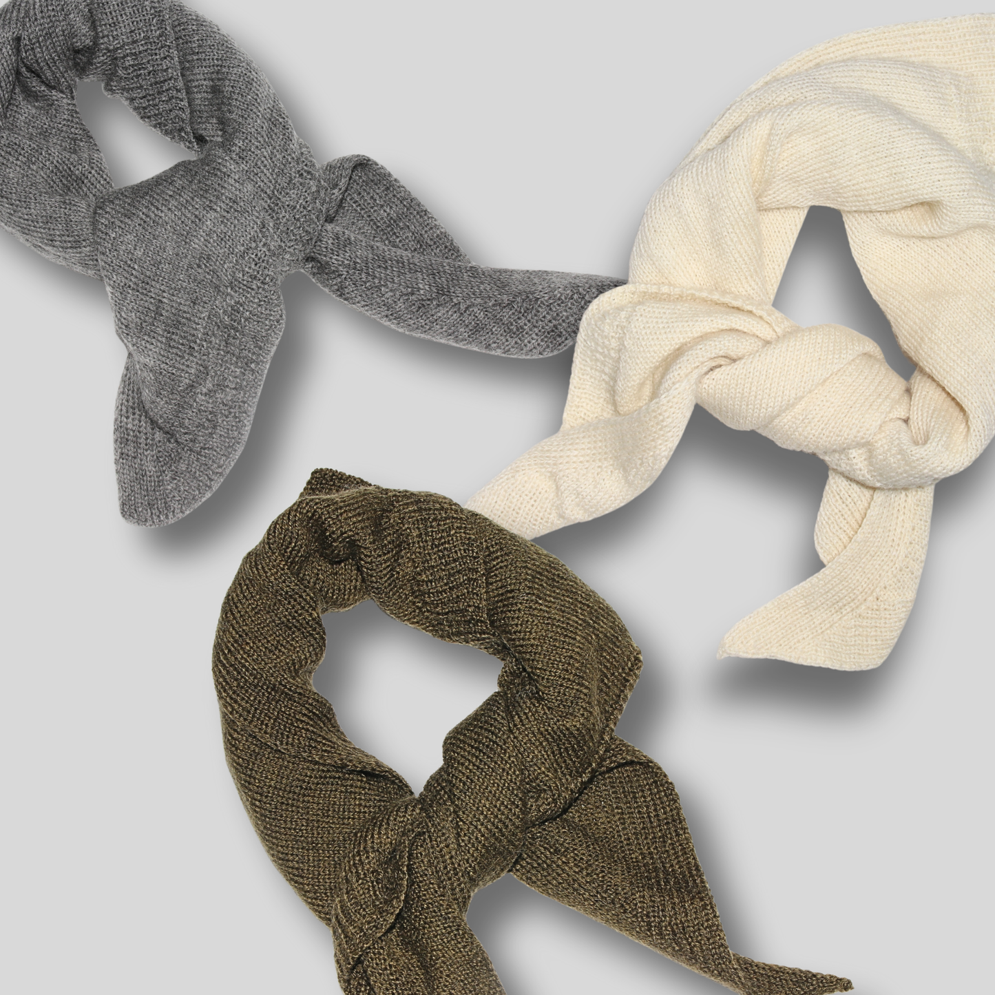 BANDANA IN LANA E ALPACA - GRIGIO