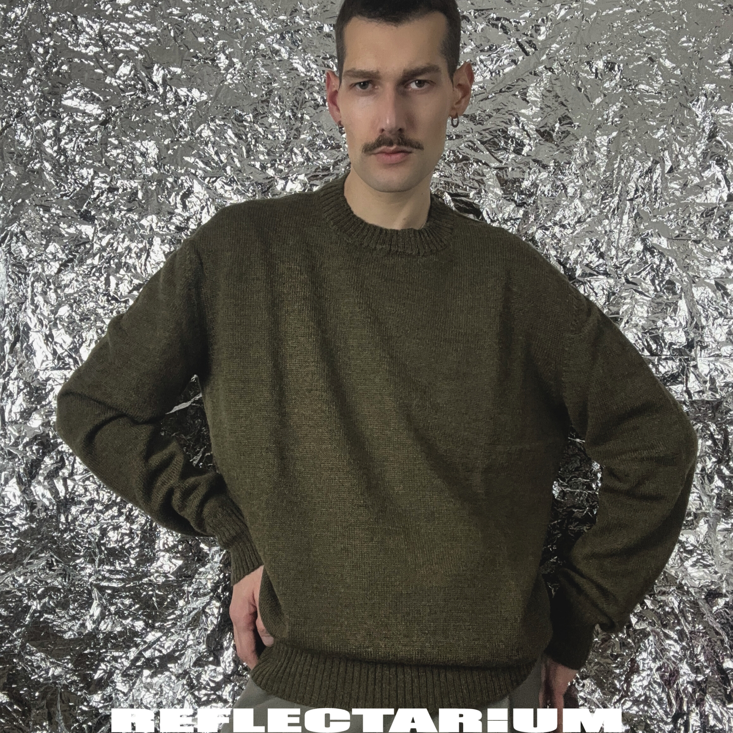 MAGLIONE OVER IN LANA E ALPACA - MILITARE