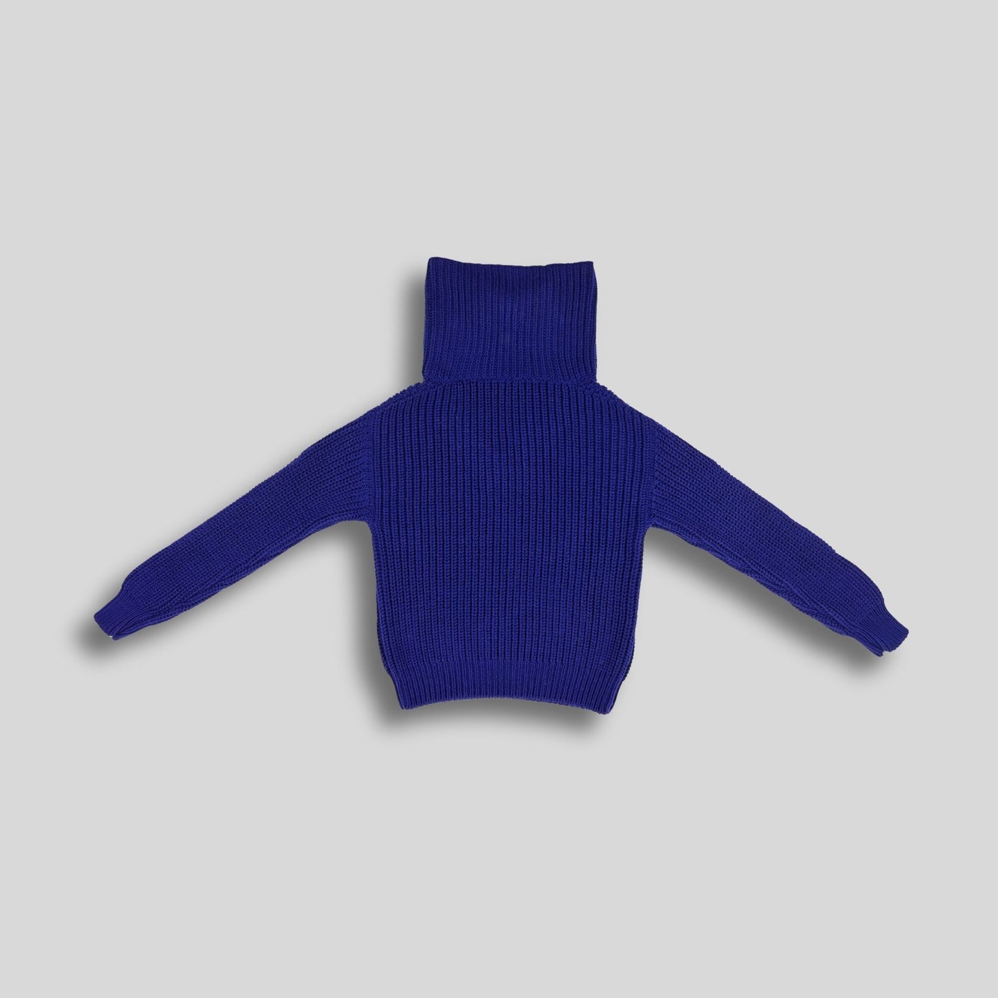 MAXI POLO IN LANA MERINO - COBALTO